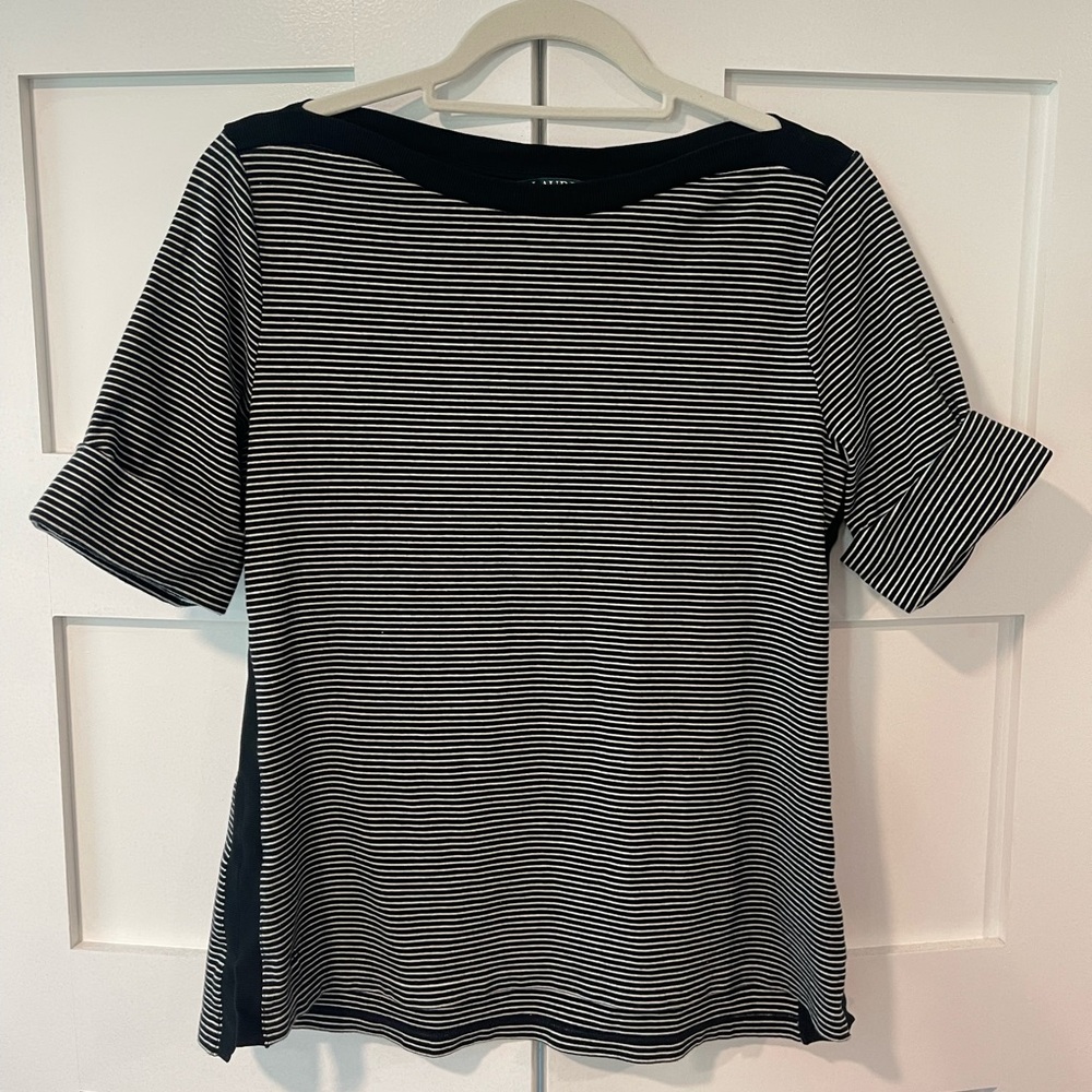 Lauren Ralph Lauren Black and White Striped Tee